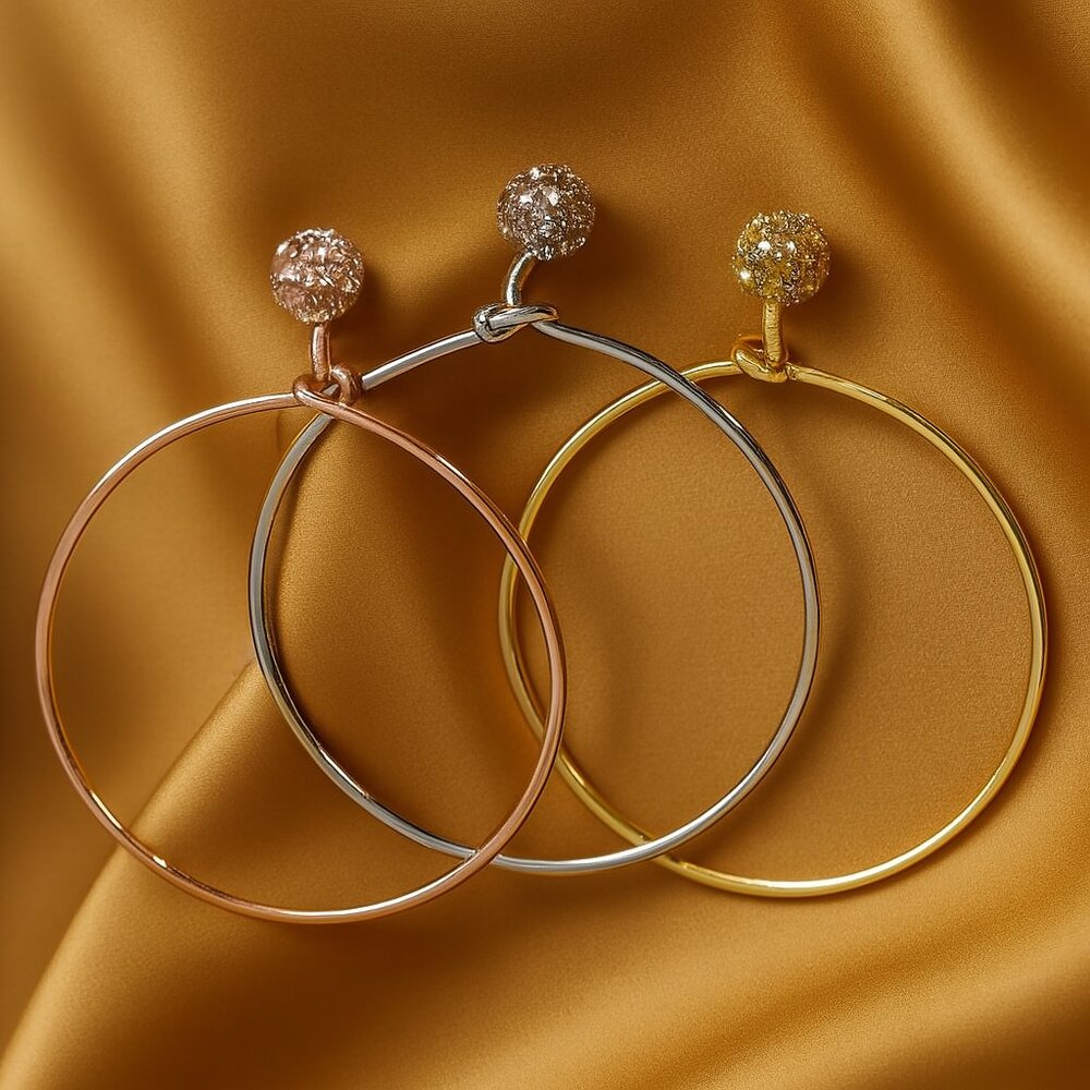 Elegant Gold, Silver & Rose Gold Bangle Set – Women’s Fashion Jewelry Bracelets